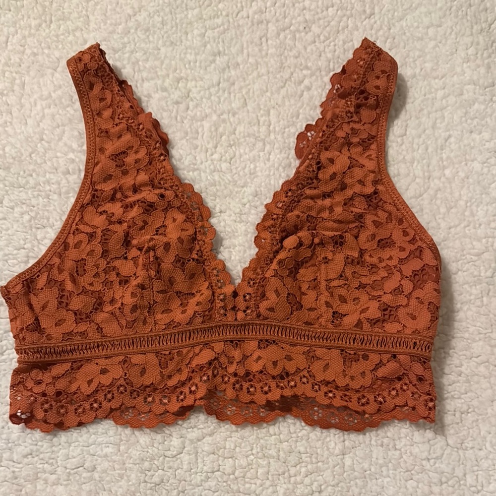 Victoria's Secret Lace Bralette in Rust